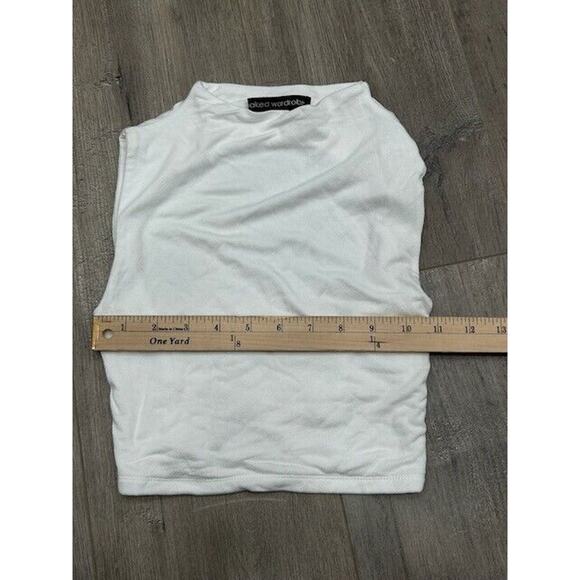 Naked Wardrobe Tank Top Sleeveless Cut Out Back Pullover Crew Neck White Size XS - Picture 4 of 7